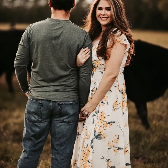 EUC Lulus French Countryside White and Yellow Floral Print High-Low Dress - Picture 13 of 14